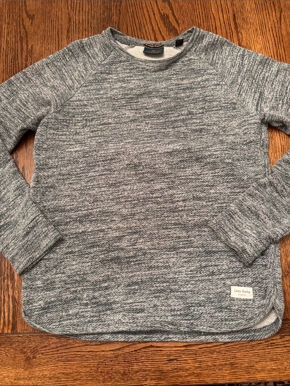 Scotch & Soda Lazy Gang Marled Crewneck Sweatshirt Green Black Men’s L